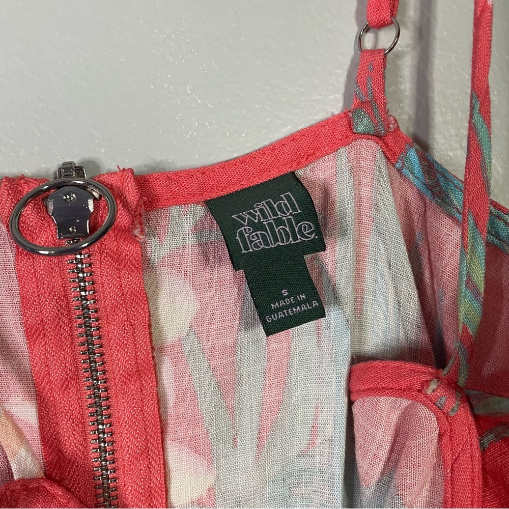 Wild Fable Tropical Sleeveless Casual Mini Dress Size Small Zipper Closure - Picture 3 of 7